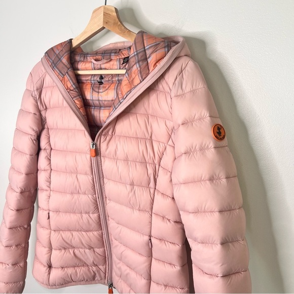 Save the Duck WOMAN'S HOODED PUFFER JACKET DAISY IN BLUSH PINK - Picture 6 of 12